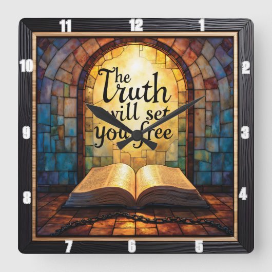 The Truth will set you free スクエア壁時計 (正面)