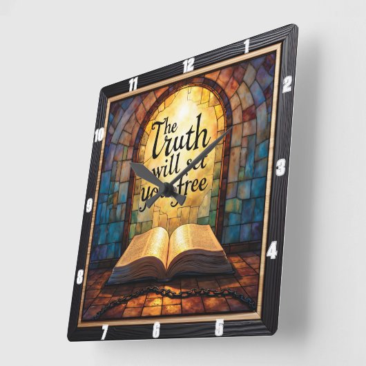 The Truth will set you free スクエア壁時計 (傾斜)