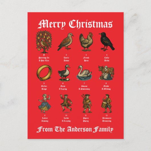 The Twelve Days Of Christmas シーズンポストカード (正面)