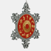 The Twelve Days of Christmas Red スノーフレークピューターオーナメント (左)