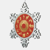 The Twelve Days of Christmas Red スノーフレークピューターオーナメント (右)