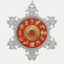 The Twelve Days of Christmas Red スノーフレークピューターオーナメント