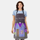 The Twilight Garden (Periwinkle & Indigo) エプロン (着用した状態)