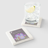 The Twilight Garden (Periwinkle & Indigo) ストーンコースター (横)