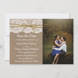 The Twine Bow素朴のコレクシ結婚ョン写真 セーブザデート
