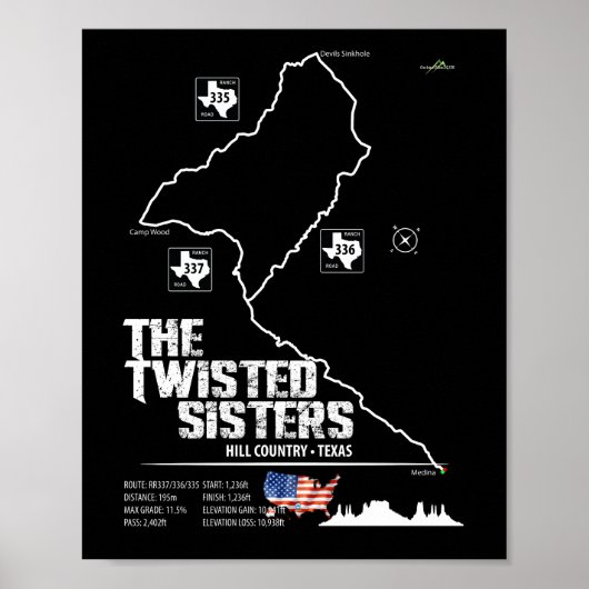 The Twisted Sisters Texas USA Motorcycle 02 ポスター (正面)