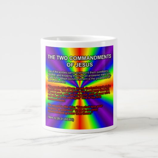 The Two Commandments Of Jesus Mug ジャンボコーヒーマグカップ (正面)