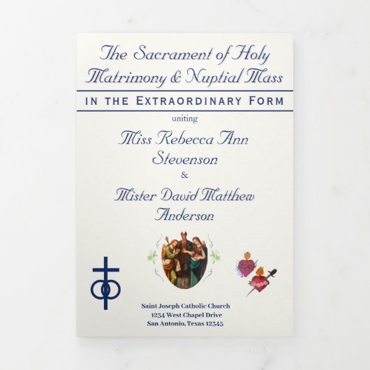 The Two Hearts Catholic Wedding 三つ折りプログラム (カバー)