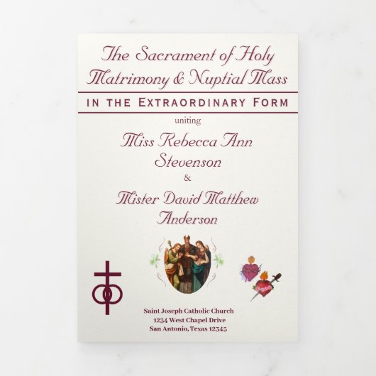 The Two Hearts Catholic Wedding 三つ折りプログラム (カバー)