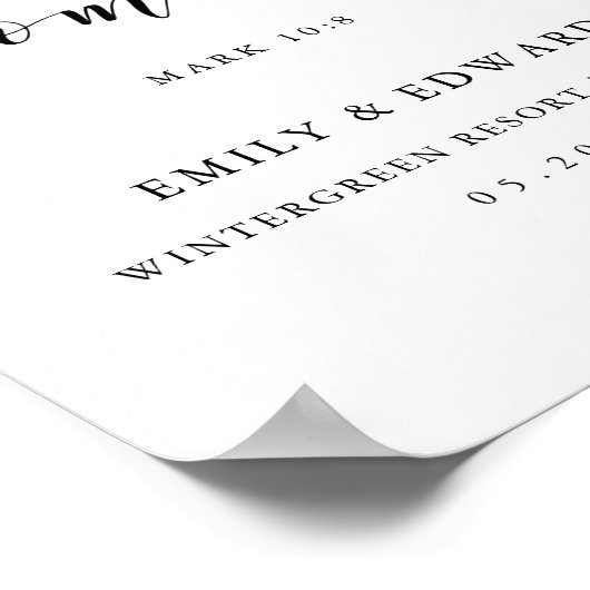 The Two Shall Become One Wedding Quote ポスター (角)