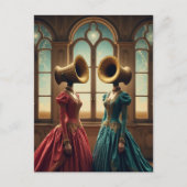 The Two Women With Alternative Heads Surreal ポストカード (正面)