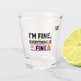 The Ultimate "I'm Fine" Labels Shot Glasses ショットグラス