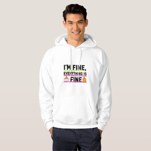 The Ultimate "I'm Fine" Men's Hoodies パーカ (正面フル)