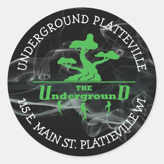 The Underground Vaping Shop Logoスタンプ ラウンドシール (正面)