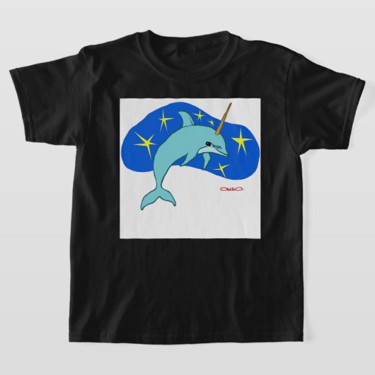 The Unicorn Dolphin (Fantasy Marine Animal) Tシャツ (レイダウン)