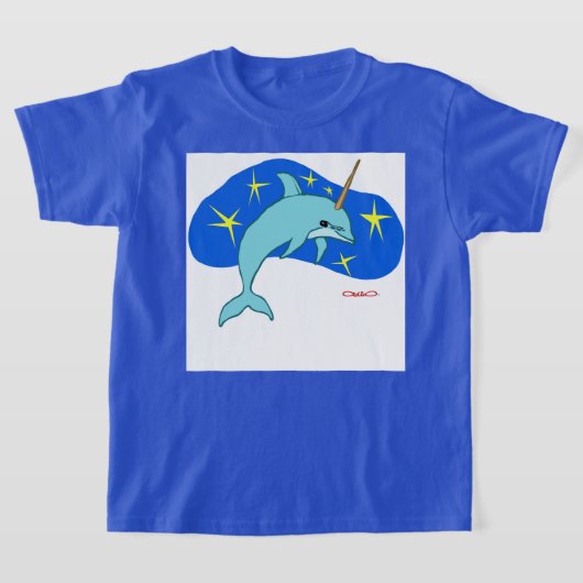 The Unicorn Dolphin (Fantasy Marine Animal) Tシャツ (レイダウン)