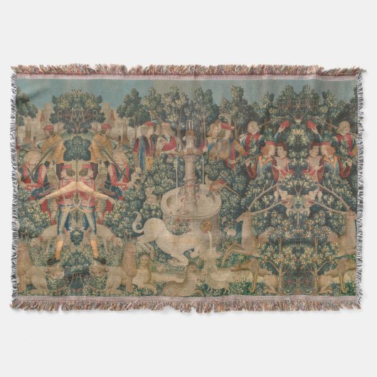 The Unicorn is Found – The Hunt of the Unicorn スローブランケット (正面)