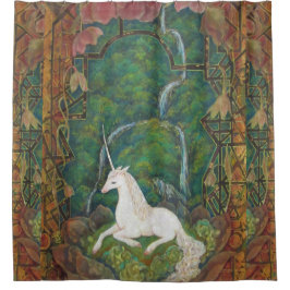 The Unicorn's Secret Garden シャワーカーテン