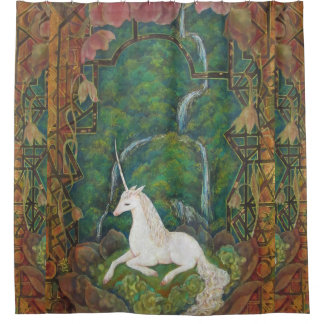 The Unicorn's Secret Garden シャワーカーテン