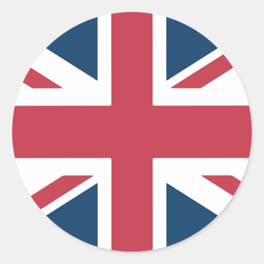 The Union Jack British Flag ラウンドシール (正面)