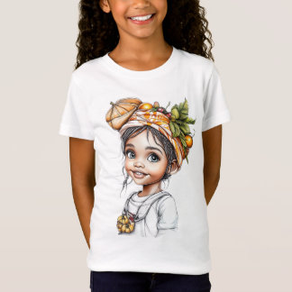 The unique T-shirt depicts a beautiful girl Tシャツ