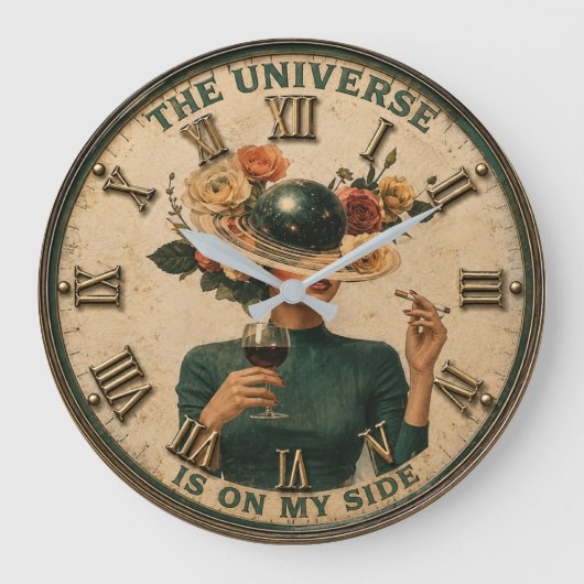 The Universe Is On My Side Cosmic Woman ラージ壁時計 (正面)
