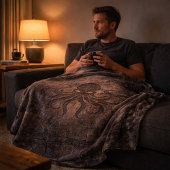 The Unmanned Deck — Pirate Ship Scene フリースブランケット