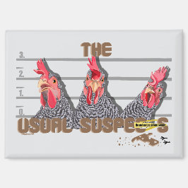 The usual CHICKEN suspects—Barred Rock Hens マグネット