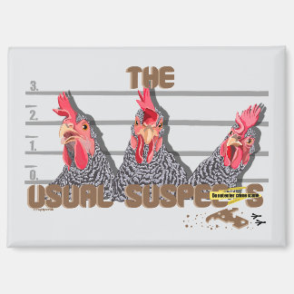 The usual CHICKEN suspects—Barred Rock Hens マグネット