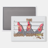 The usual CHICKEN suspects—Barred Rock Hens マグネット (正面/裏面)