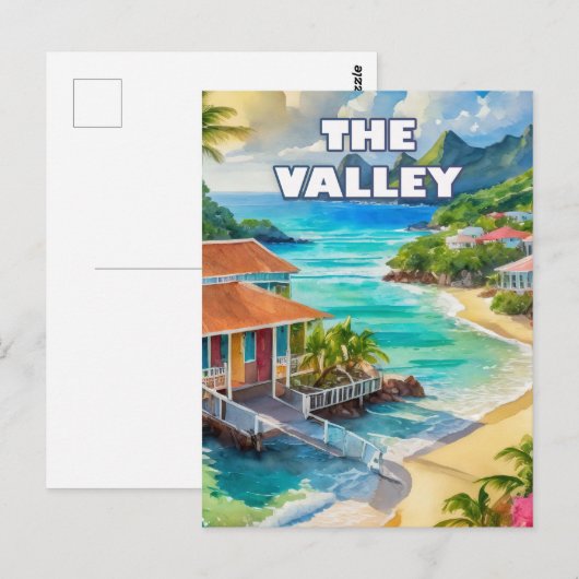 The Valley, cœur tranquille d'Anguilla ポストカード (正面/裏面)
