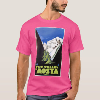 The Valley Of Aosta イタリアン Alps旅行ポスターアート Tシャツ