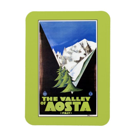 The Valley of Aosta Italy Alps旅行ポスター マグネット (縦)