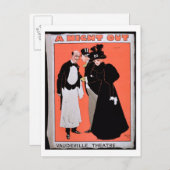 The Vaudevilleでの「A Night Out」の広告 ポストカード (正面/裏面)