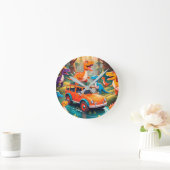 The Velociraptors Family Vacation  ラウンド壁時計 (ホーム)