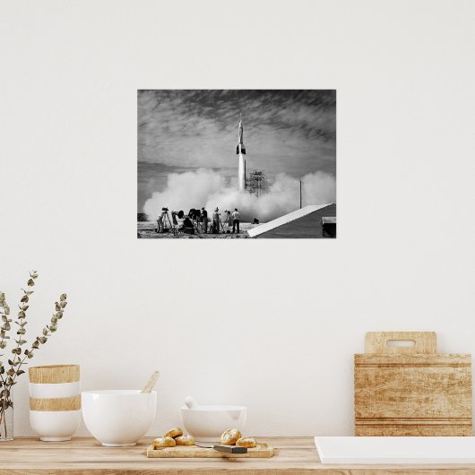 The Very First Rocket Launch At Cape Canaveral ポスター (キッチン)