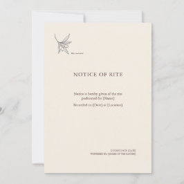 The Vessel- Minimalist Sacrement Announcement  案内状