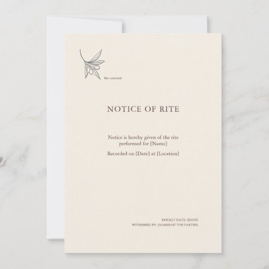 The Vessel- Minimalist Sacrement Announcement  案内状 (正面)