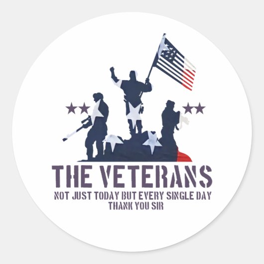 The Veterans Day Thank You For Your Service ラウンドシール (正面)