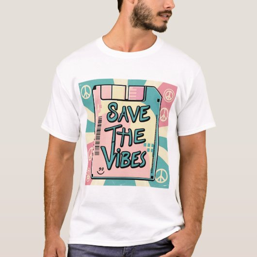 The Vibes T救シャツ – 平和とレトロのVibes Tシャツ (正面)