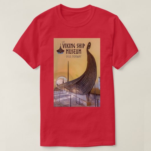 The Viking Ship Museum Travel Poster Tシャツ (デザイン正面)