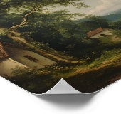 The Village Oak — English Countryside with Figures ポスター (角)