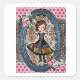 The Violet Paper Doll：スミレの物語 - プラムとペタル スクエアシール