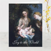 The Virgin Mary and Baby Jesus Christmas Greetings カード (黄色い花)