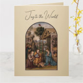 The Virgin Mary and Baby Jesus Christmas Greetings カード (黄色い花)