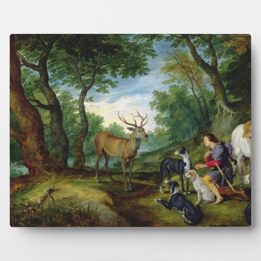 The Vision of St. Hubert, c.1620 (パネル上の油) フォトプラーク (正面)