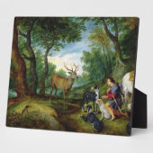 The Vision of St. Hubert, c.1620 (パネル上の油) フォトプラーク (側面)