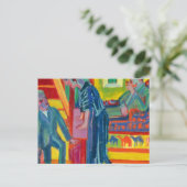 The Visit, Couple and Newcomer by Ernst Kirchner ポストカード (スタンド正面)