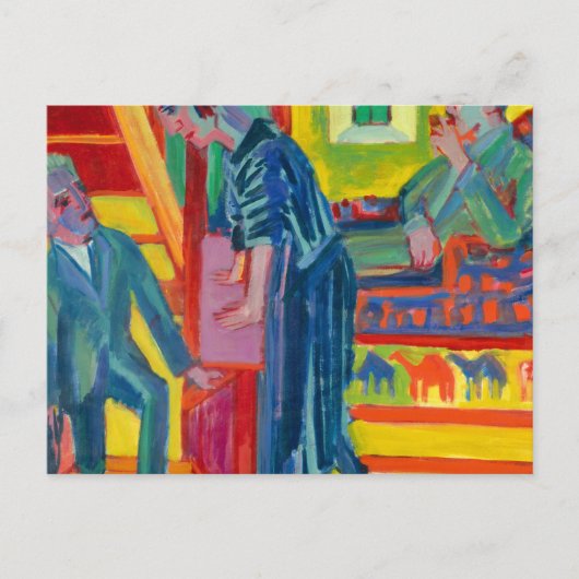 The Visit, Couple and Newcomer by Ernst Kirchner ポストカード (正面)