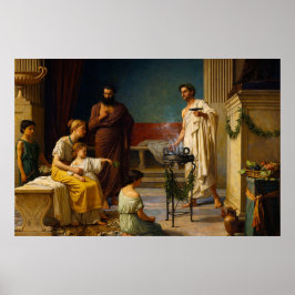 The Visit of a Sick Child by Waterhouse ポスター